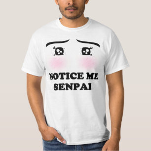 Notice Me Senpai Blushing Anime Girl Kawaii Manga T-Shirt