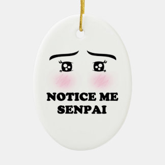Notice Me Senpai Blushing Anime Girl Kawaii Suki Ceramic Tree Decoration