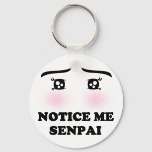Notice Me Senpai Blushing Anime Girl Kawaii Suki Key Ring