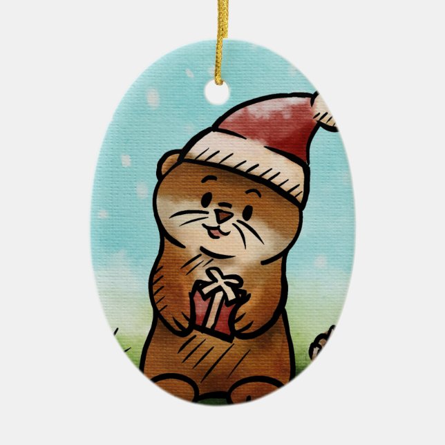 Notice Otis Christmas Oval Ornament (Front)