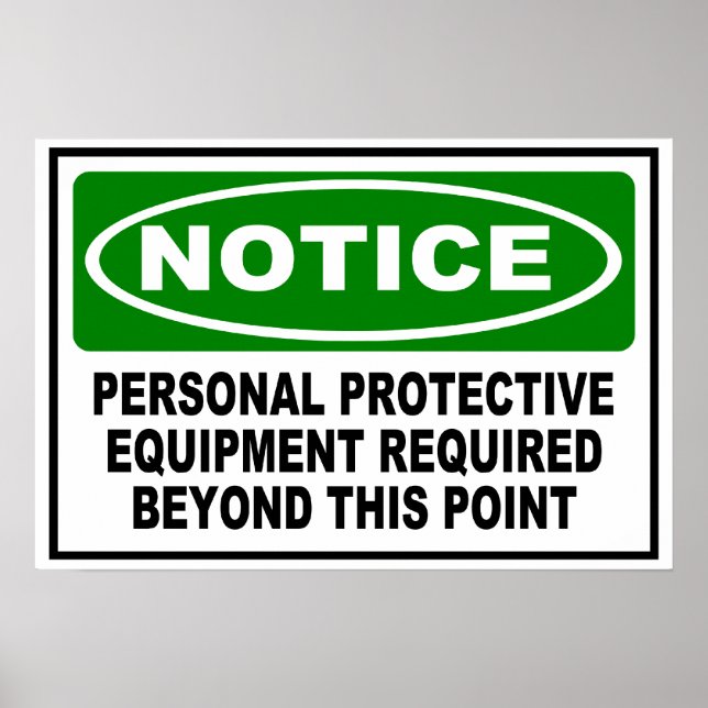 NOTICE - PPE REQUIRED BEYOND THIS POINT POSTER (Front)