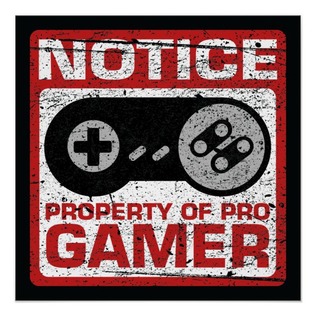 Notice Property Of Pro Gamer Poster (Front)