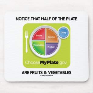 Notice That Half Of Plate Are Fruits & Vegetables Mouse Mat
