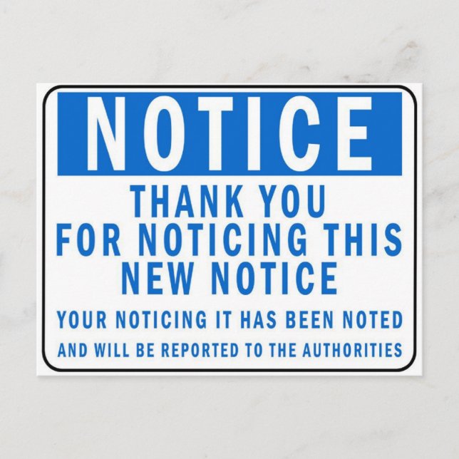 Notice the Notice Postcard (Front)