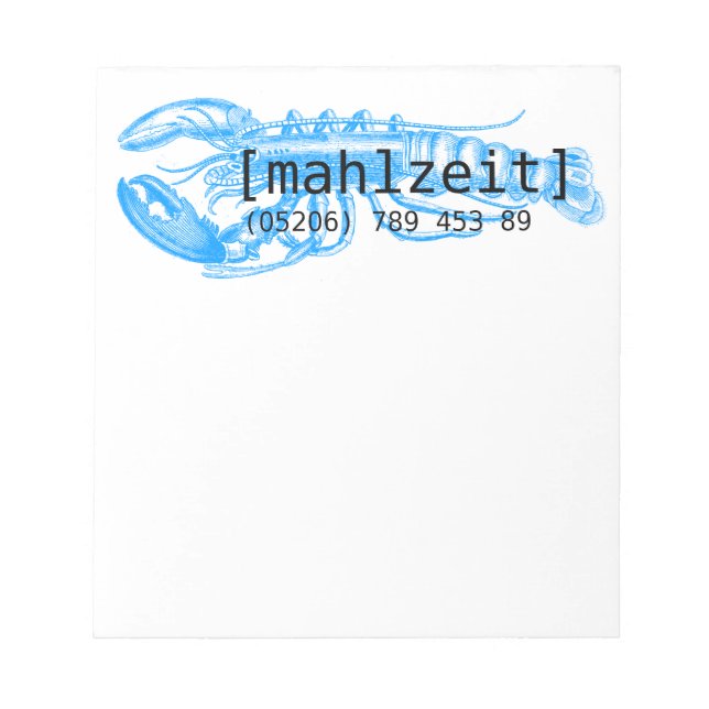 Notizkarten für Restaurants Notepad (Front)