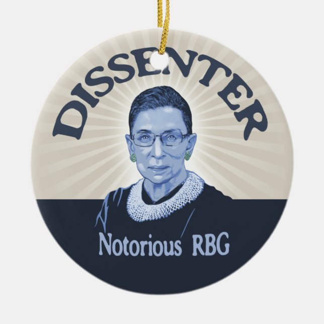 Notorious Dissenter Ceramic Tree Decoration (Front)
