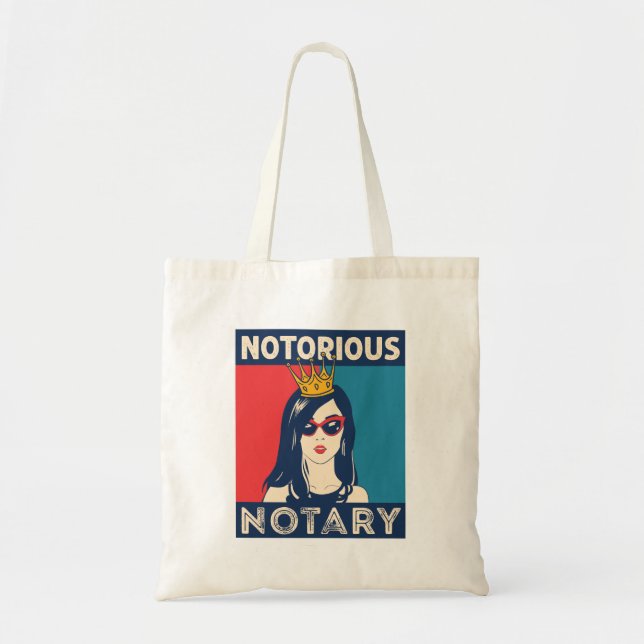Notorious Notary Public Funny Parody Tote Bag (Front)