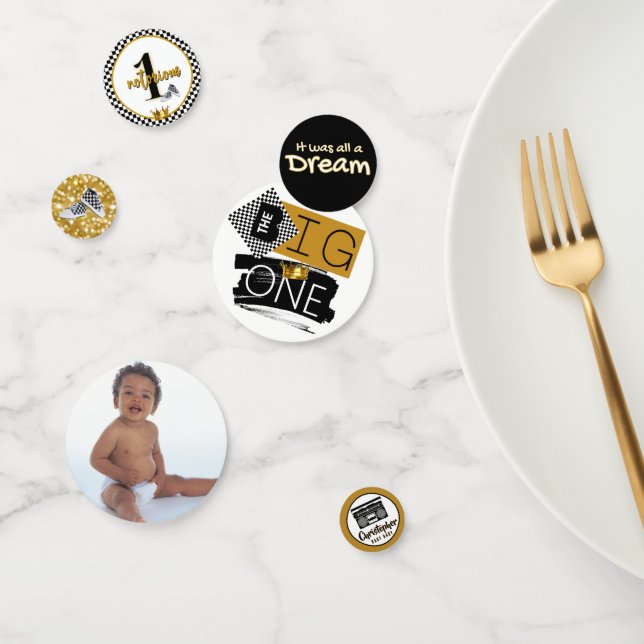 Notorious One| 90's Hip Hop 1st Birthday Photo Con Confetti (Group)