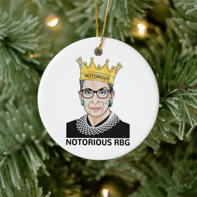 Notorious RBG BLACK - Ruth Bader Ginsburg Ceramic Tree Decoration (Tree)