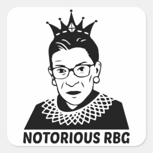 Notorious RBG BLACK - Ruth Bader Ginsburg Square Sticker