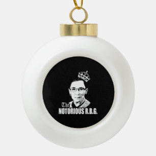 Notorious RBG Ceramic Ball Christmas Ornament