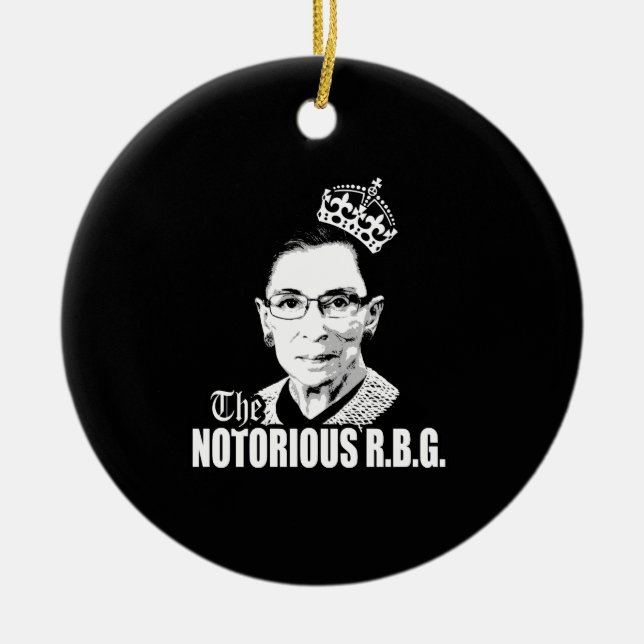 Notorious RBG Ceramic Tree Decoration (Front)