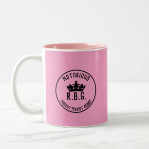 Notorious RBG Dissent Persist Resist Pink Two-Tone Coffee Mug