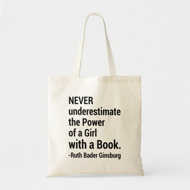 Notorious RBG Gift, Ruth Bader Ginsburg Quote Tote Bag (Front)