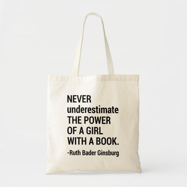 Notorious RBG Gift, Ruth Bader Ginsburg Quote Tote Bag (Front)