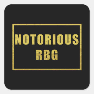 Notorious RBG - Gold & Black Feminist Tribute Square Sticker