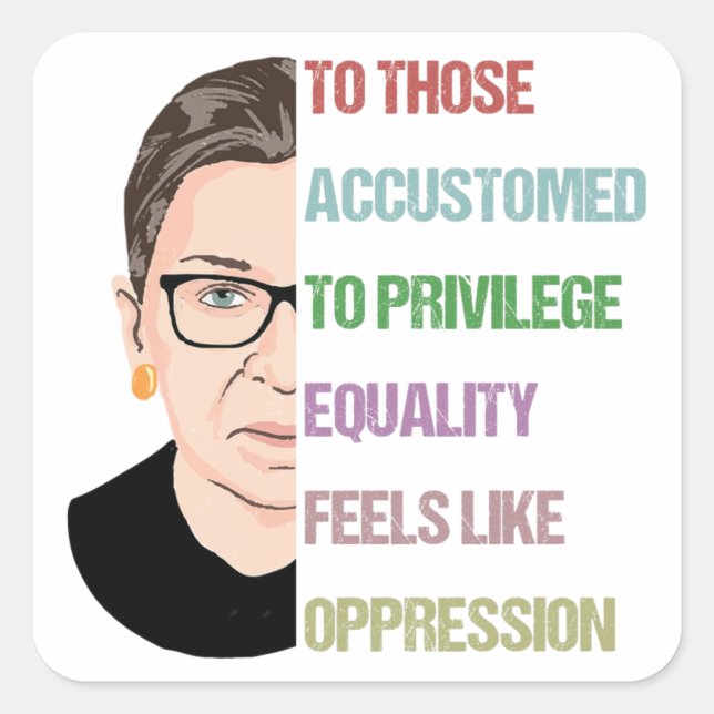 Notorious RBG Poster, Ruth Bader Ginsburg Square Sticker (Front)