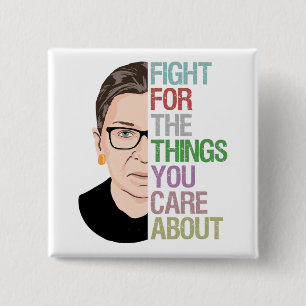 Notorious RBG Ruth Bader Ginsburg 15 Cm Square Badge