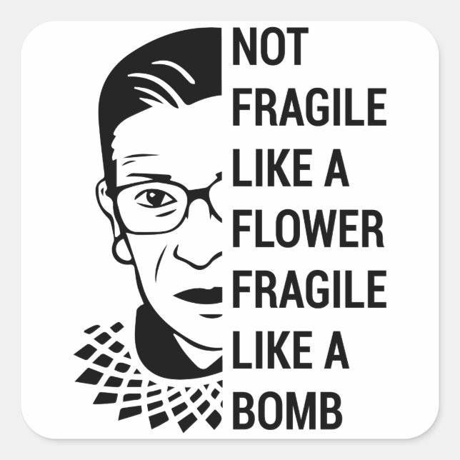 Notorious RBG, Ruth Bader Ginsburg, Feminist RBG Square Sticker (Front)