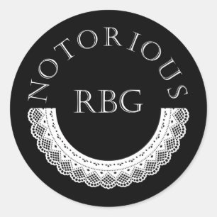 Notorious RBG Ruth Bader Ginsburg Lace Collar Classic Round Sticker