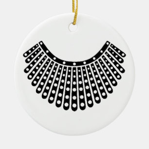Notorious RBG, Ruth Bader Ginsburg, RBG collar Ceramic Tree Decoration