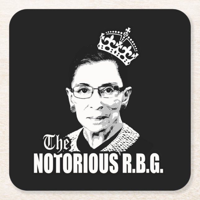 Notorious RBG Square Paper Coaster (Front)