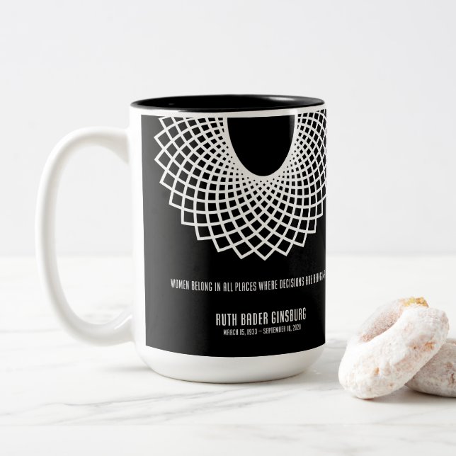 Notorious RBG Two-Tone Coffee Mug (With Donut)