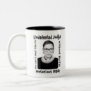 Notorious RBG Undefeated Judge Two-Tone Coffee Mug