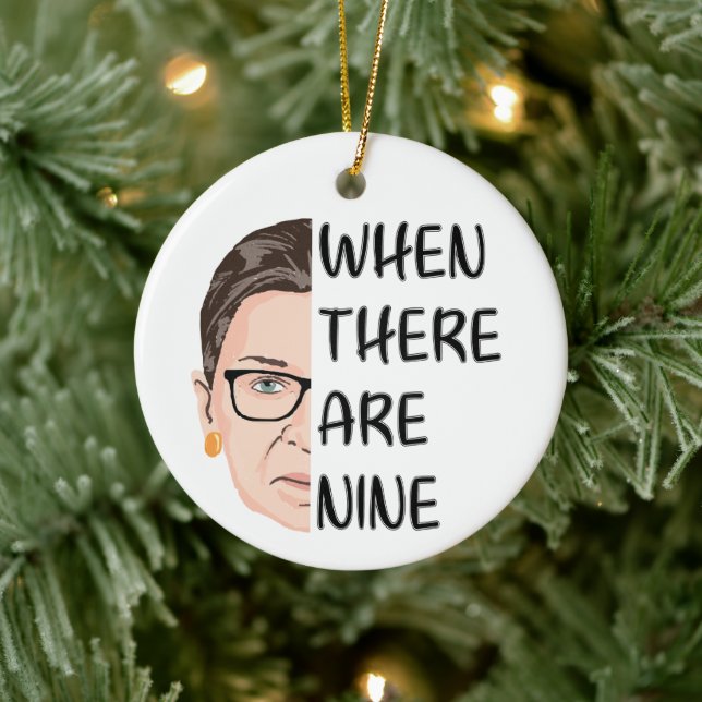 Notorious RBG - When there are nine Ceramic Tree Decoration (Tree)