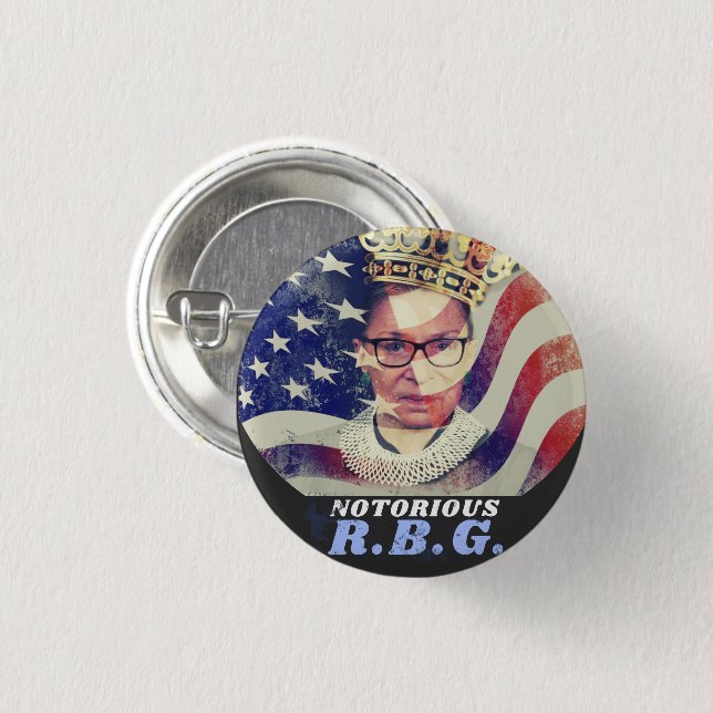 Notorious RGB Ruth Bader Ginsburg Liberal Feminist 3 Cm Round Badge (Front & Back)