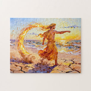 Notos God of the Southern Wind from Greek Mytholog Jigsaw Puzzle