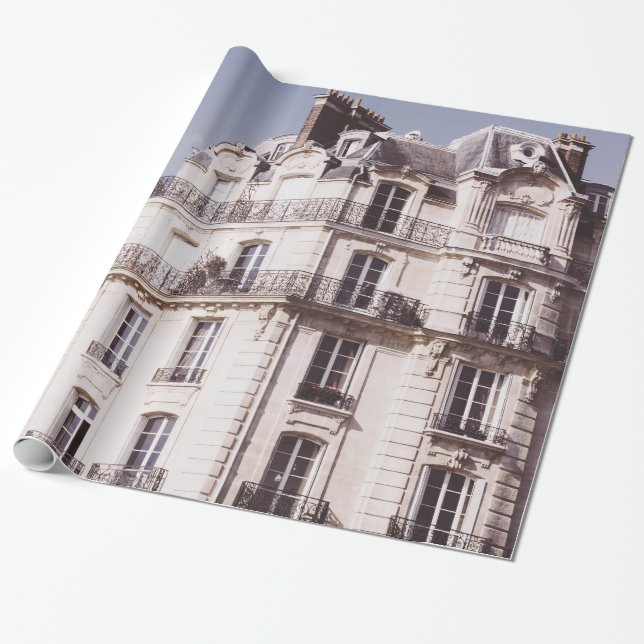 Notre Dame and Parisian Architecture Wrapping Paper (Unrolled)
