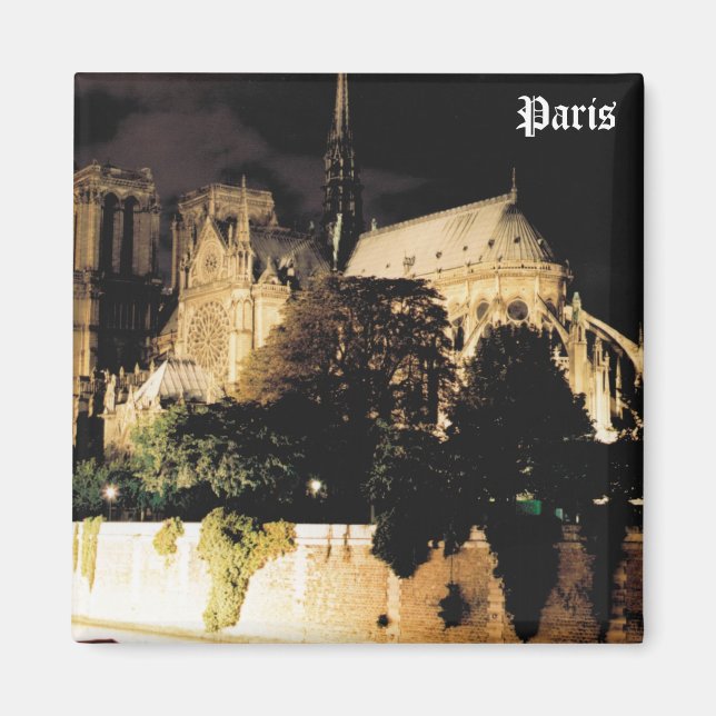 Notre Dame at night.  Paris, France. Magnet (Front)