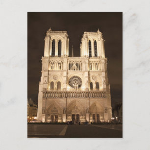 Notre Dame at night Postcard