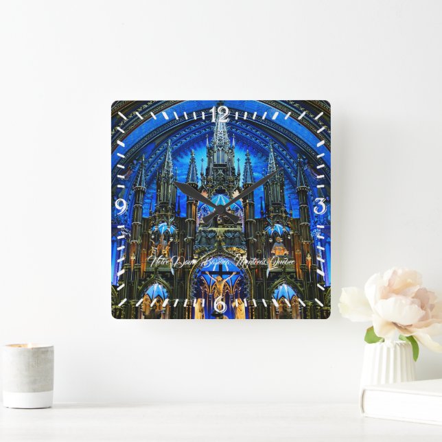 Notre Dame Basilica Altar Square Wall Clock (Home)