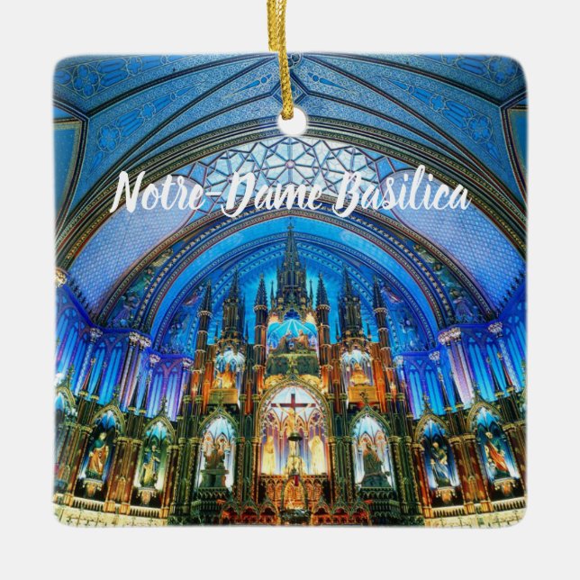 Notre-Dame Basilica Montreal Canada Ceramic Ornament (Front)