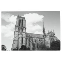 Notre Dame Black and White Metal Wall Art
