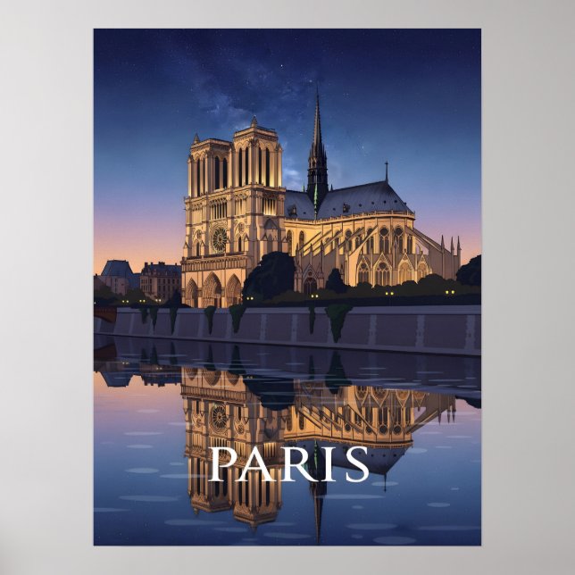Notre Dame Cathedra Paris France Poster (Front)