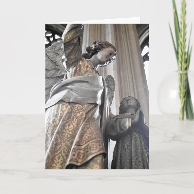 Notre-Dame Cathedral Angel & Child Card (Front)