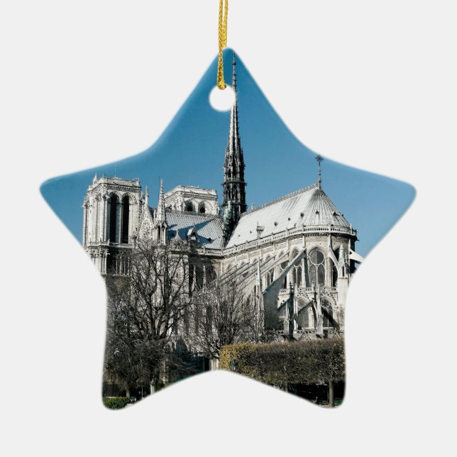 Notre Dame Cathedral Ceramic Tree Decoration (Front)