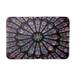 Notre-Dame Cathedral Colourful Stained Glass Bath Mat