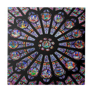 Notre-Dame Cathedral Colourful Stained Glass Tile