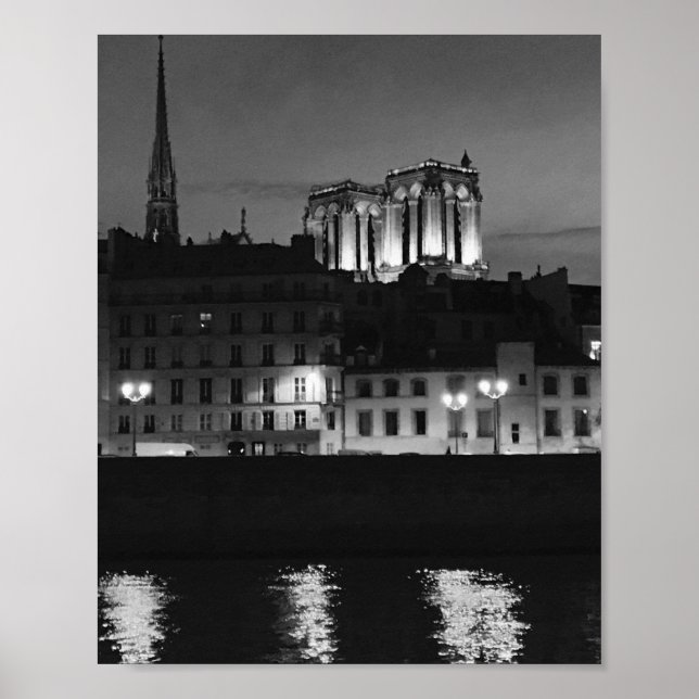 Notre Dame cathedral from the Seine poster (Front)