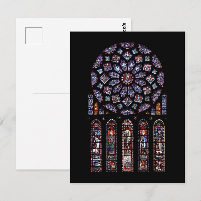 Notre Dame Cathedral North Rose Window Postcard (Front/Back)