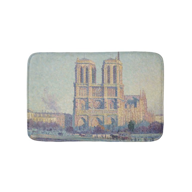 Notre Dame Cathedral Paris France Classic Painting Bath Mat (Front)