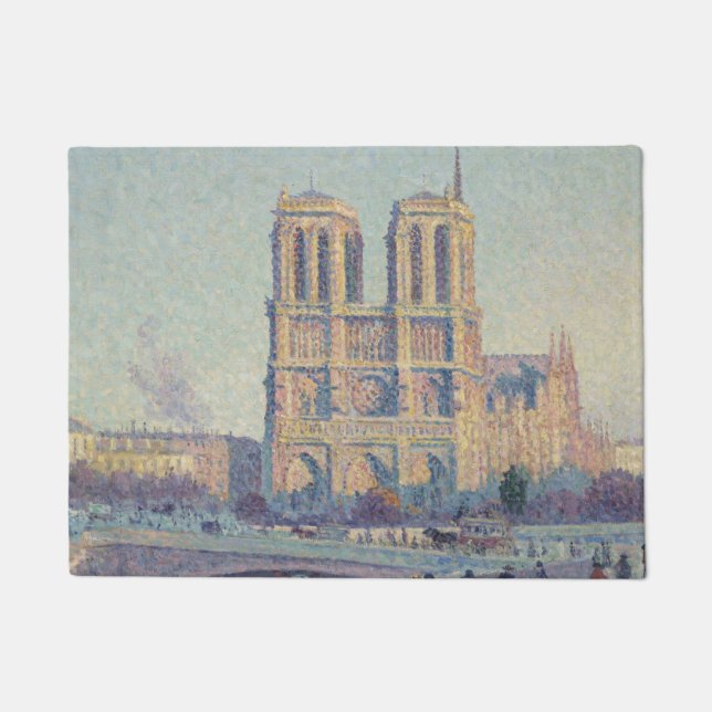 Notre Dame Cathedral Paris France Classic Painting Doormat (Front)