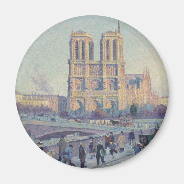 Notre Dame Cathedral Paris France Classic Painting Magnet (Front)