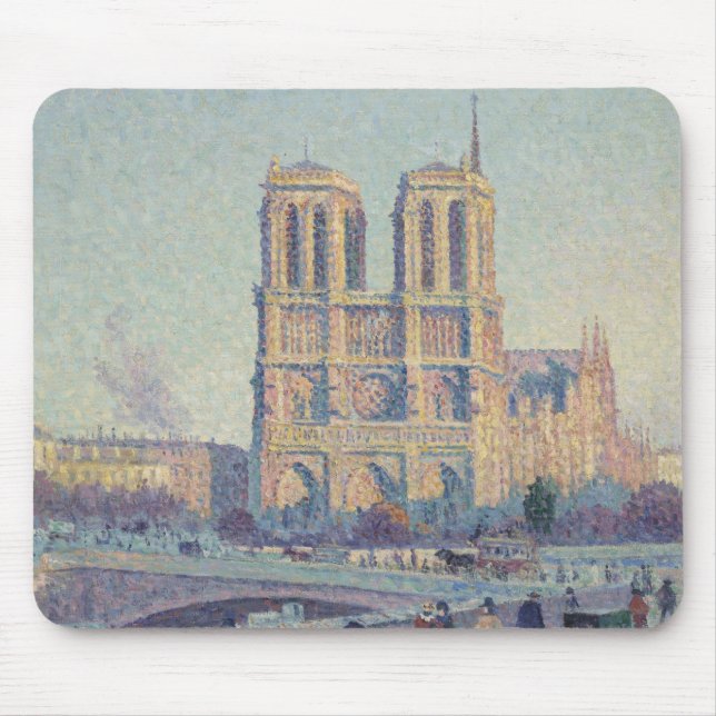 Notre Dame Cathedral Paris France Classic Painting Mouse Mat (Front)