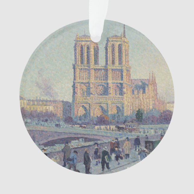 Notre Dame Cathedral Paris France Classic Painting Ornament (Front)
