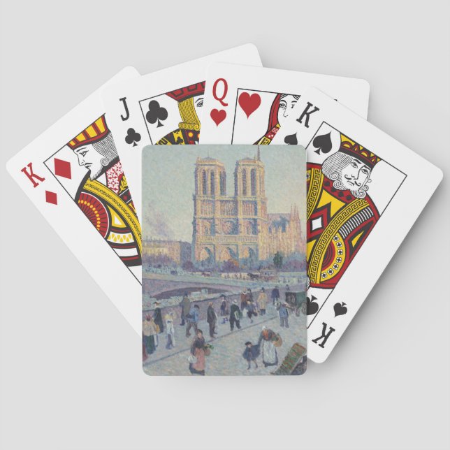 Notre Dame Cathedral Paris France Classic Painting Playing Cards (Back)